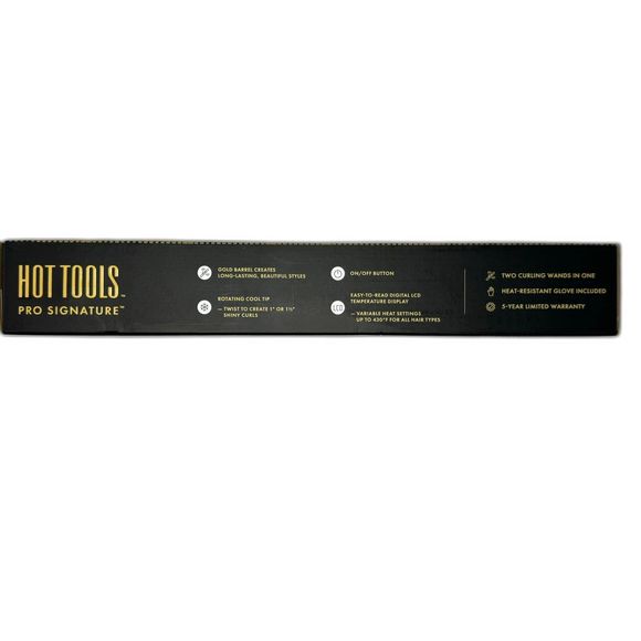 Hot Tools Pro Signature 2-in-1 Curling Wand - Gold/White - 1" or 1-1/2" - Picture 5 of 6